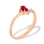 Pear-shaped Ruby and Diamond Ring. 585 (14kt) Rose Gold, Rhodium Detailing
