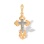 Saint Olga Orthodox Cross. Certified 585 (14kt) Rose and White Gold
