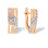 Contemporary Style CZ Earrings. 585 (14kt) Rose Gold, Rhodium Detailing