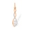 Sparkling CZ Elongated Gold Pendant. Certified 585 (14kt) Rose Gold, Rhodium Detailing