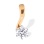 Swarovski CZ Cost Effective Slide Pendant. Certified 585 (14kt) Rose Gold, Rhodium Detailing