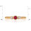 Three Stone Ring: Center Ruby, Side Diamonds. Hypoallergenic Cadmium-free 585 (14K) Rose Gold. View 2