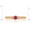 Three Stone Ring: Center Ruby, Side Diamonds. Hypoallergenic Cadmium-free 585 (14K) Rose Gold. View 2