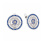 Sapphire Round Earrings. Certified 585 (14kt) White Gold