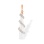 White Onyx Cone in Diamond Sash Pendant. Certified 585 (14kt) Rose Gold, Rhodium Detailing