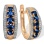 Diamond Edges with Sapphire Center Row Earrings. Hypoallergenic Cadmium-free 585 (14K) Rose Gold