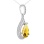 Citrine with CZ Teardrop-shaped Pendant. View 2