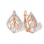 Modern Classic CZ Earrings. Certified 585 (14kt) Rose Gold, Rhodium Detailing