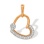 Stylized Heart Diamond Pendant. Hypoallergenic 585 Rose Gold, Rhodium Detailing