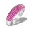 Pave Ruby-like CZ Ring. 925 Silver with Hypoallergenic Rhodium Finish