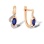 Oval Sapphire and Diamond Earrings. 585 (14kt) Rose Gold, Rhodium Detailing