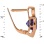 19mm High Nifty Earrings with Amethyst