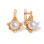 'Pearl-in-Gold-Shell' Earrings. Certified 585 (14kt) Rose Gold