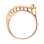 Designer Gallery Ring with Emerald and Diamonds. Hypoallergenic Cadmium-free 585 (14K) Rose Gold. View 2