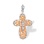Diamond Openwork Russian Cross. 585 (14kt) Rose and White Gold