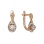 CZ Infinity Leverback Earrings. Hypoallergenic 585 (14K) Rose Gold