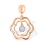 Diamond Pendant with Botanical Motifs. Certified 585 (14kt) Rose Gold, Rhodium Detailing
