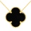 Designer Necklace with Black Onyx Four-leaf Clover. View 2
