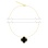 Designer Necklace with Black Onyx Four-leaf Clover. 585 (14kt) Yellow Gold, Vicenza Series