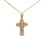 'Eternal Life' Orthodox Crucifix. Certified 585 (14kt) Rose and White Gold
