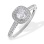 Swarovski Topaz and Diamond Engagement Ring. 585 (14kt) White Gold
