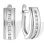 Earrings with 16 Channel Set Illusion Diamonds. Certified 585 (14kt) White Gold, Rhodium Finish