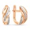 'Flame and Snow' Diamond Leverback Earrings. Certified 585 (14kt) Rose Gold, Rhodium Detailing