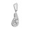 Diamond teardrop-shaped pendant made of 14kt white gold. View 2