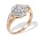 Art Deco Style Natural Diamond Ring. Tested 14kt Rose and White Gold