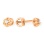 Rosebud Stud Earrings with Diamond Solitaires. Certified 585 Rose Gold, Rhodium, Screw Backs