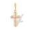 Protestant Cross with 16 Bezel-set Diamonds. Certified 585 (14kt) Rose Gold