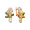 Rose And White Gold Peridot Earrings