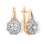Art Deco Style Certified Natural Diamond Earrings. Tested 585 (14kt) Rose and White Gold