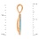Pendant with Turquoise in a Diamond Contour. Hypoallergenic 585 Rose Gold, Rhodium Detailing. View 3