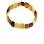 Amber Bracelet with Gleaming Brass Beads