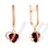 Trillion-shaped Garnet Dangle Earrings. Certified 585 (14kt) Rose Gold