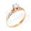 Antique-Style CZ Solitaire Engagement Ring. Certified 585 (14kt) Rose Gold, Rhodium Detailing