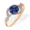 Sapphire "Flower of Life" and  Diamond Ring. 585 (14kt) Rose Gold, Rhodium Detailing
