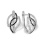 Black & White CZ Earrings. Certified 585 (14kt) White Gold