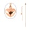 Chain Earrings with High Polished Gold Hearts. Tested 14kt (585) Rose Gold