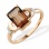 Ukrainian Smoky Quartz and Diamond Ring. Hypoallergenic Cadmium-free 585 (14K) Rose Gold