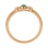 Three Stone Ring: Center Emerald, Side Diamonds. Hypoallergenic Cadmium-free 585 (14K) Rose Gold. View 4