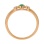 Three Stone Ring: Center Emerald, Side Diamonds. Hypoallergenic Cadmium-free 585 (14K) Rose Gold. View 4