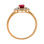 Ruby and Diamond Ring with Nostalgic Motif - Angle 4