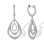 Jaw-dropping White Gold Earrings with Diamonds. Tested 585 (14K) White Gold, Rhodium Finish