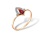 Marquise Ruby and Diamond Ring. 585 (14kt) Rose Gold, Rhodium Detailing
