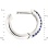 Size of Sapphire and Diamond Striped Huggie Earrings in White Gold