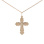 Russian Passion Cross. Certified 585 (14kt) Rose and White Gold
