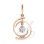 Millennials' Diamond Abstract Geometric Pendant. Certified 585 (14kt) Rose Gold, Rhodium Detailing