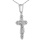 Diamond 14kt white gold passion cross pendant for her. View 2
